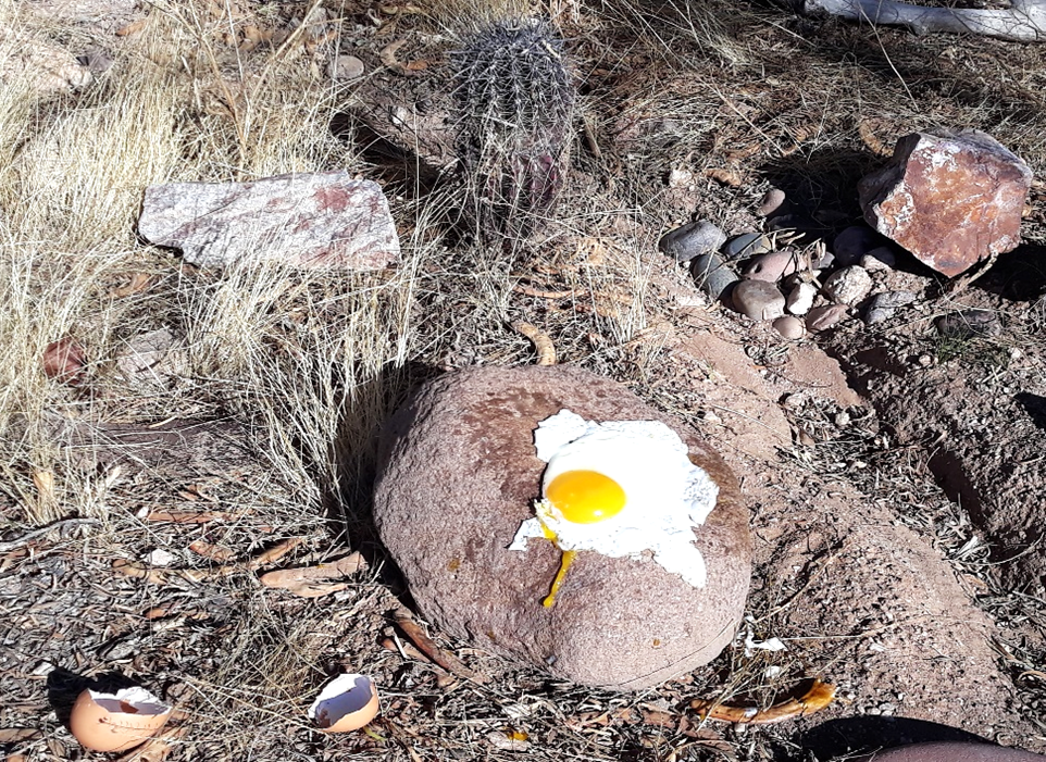 Cooking a late breakfast in the desert